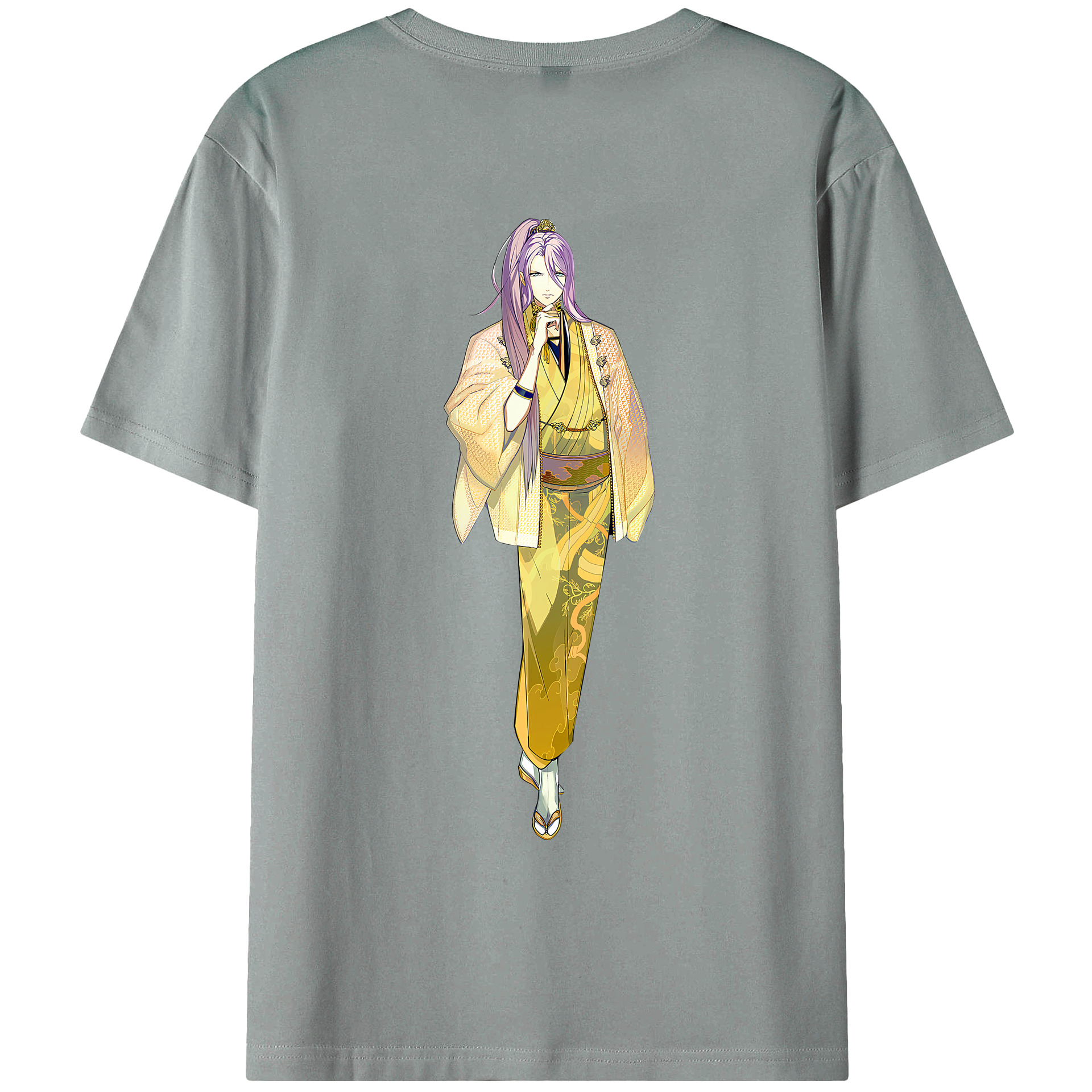 （画像用） 刀剣乱舞 Touken Ranbu 綿100％ メンズ半袖Tシャツ（バックプリント） 通気性